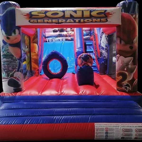 Alquiler de castillo hinchable SONIC con Tobogán en Palma de Mallorca
