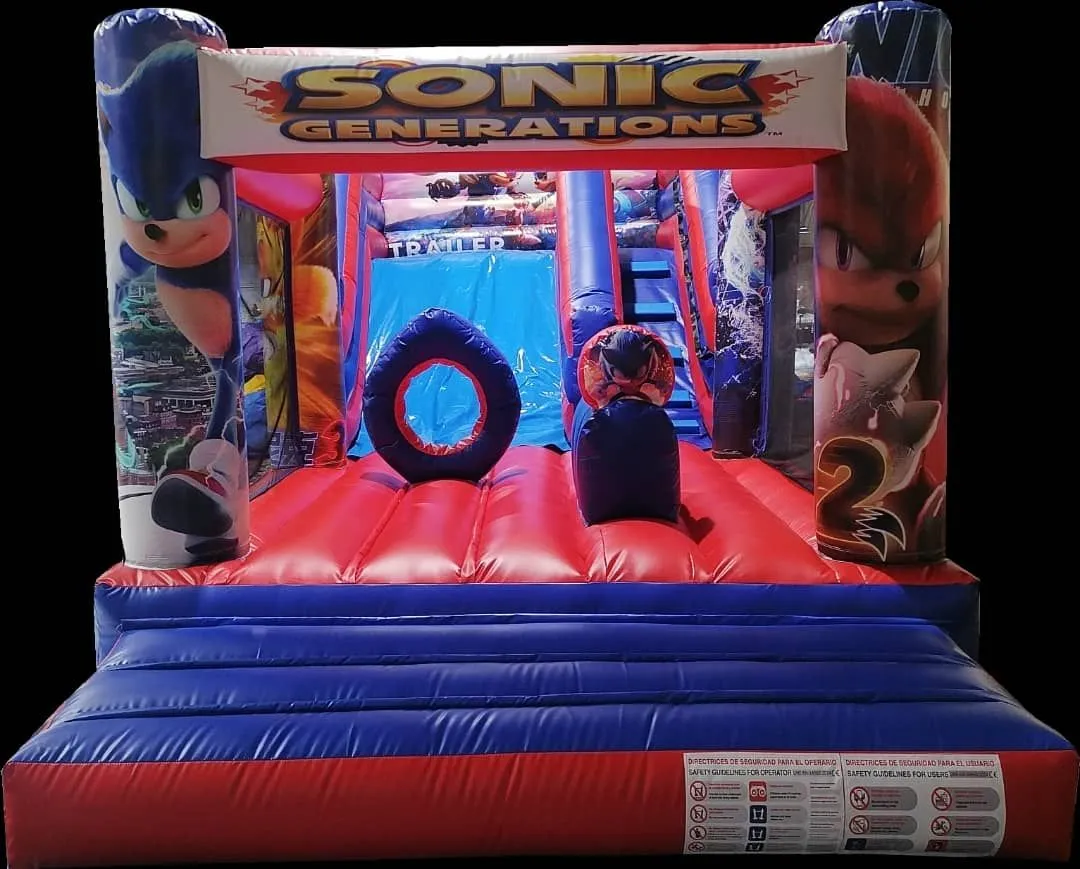 Alquiler de castillo hinchable SONIC con Tobogán en Palma de Mallorca